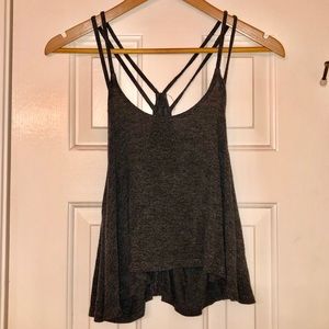 Gray Brandy Melville double strap cropped tank